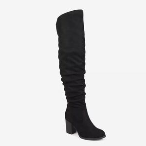 Journee Wide Calf Over the Knee Faux Suede Boots